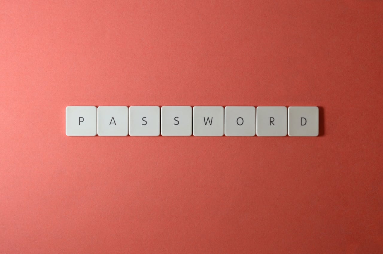 wooden tiles with letters on them that spells PASSWORD